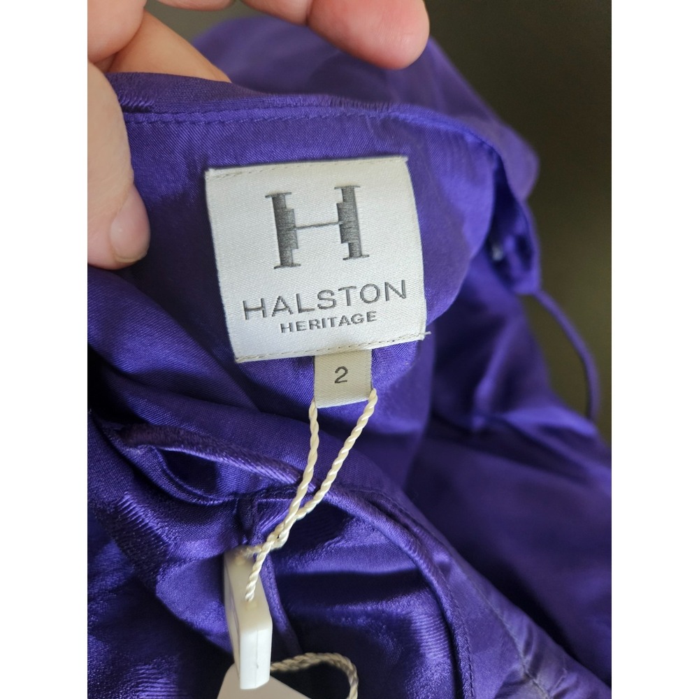 Halston Heritage Tiered Maxi Dress Purple Acai Berry NWT Size‎ 2 Modern Glam - Picture 4 of 8